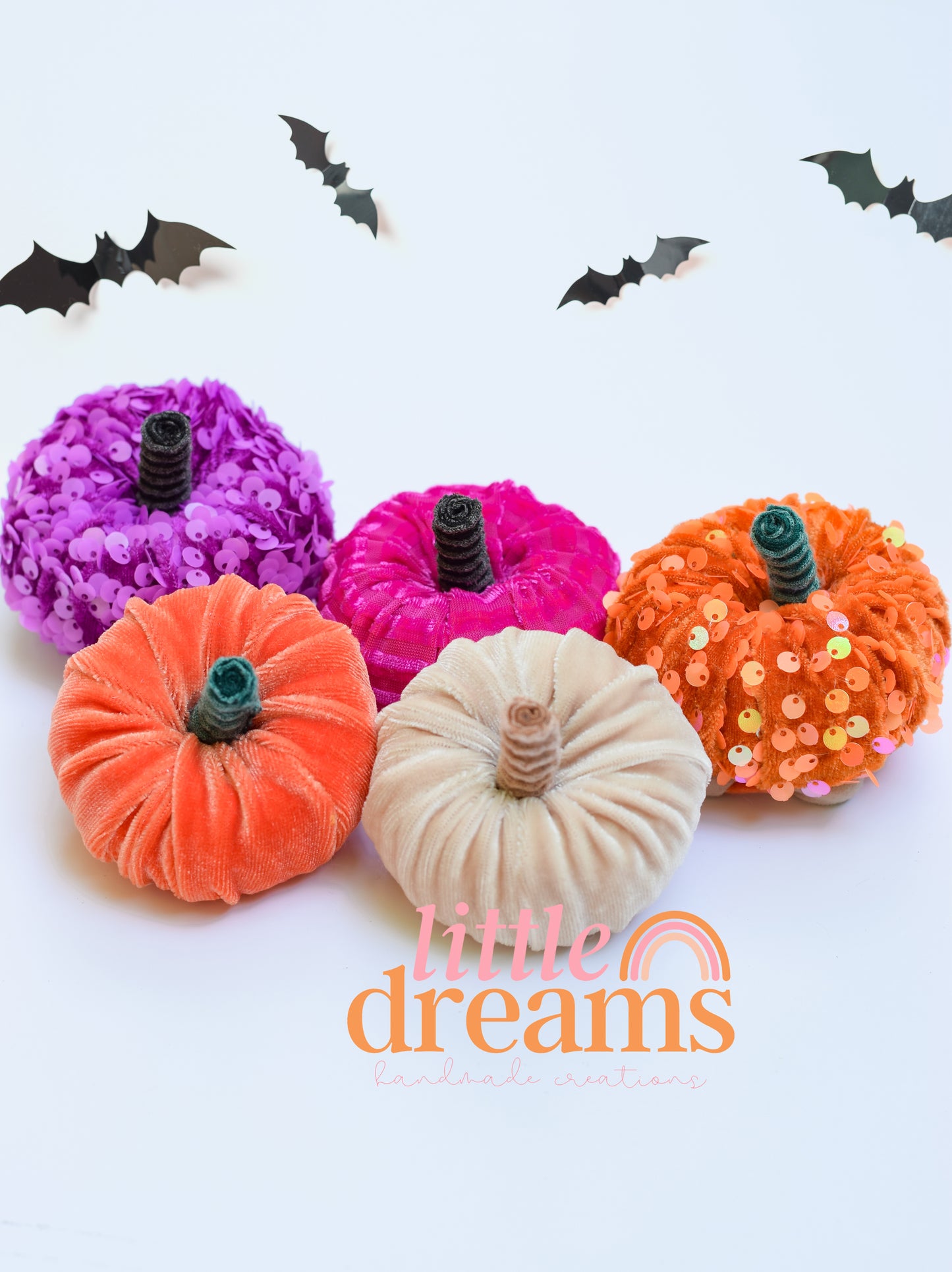 Velvet Pumpkin Clips and Headbands