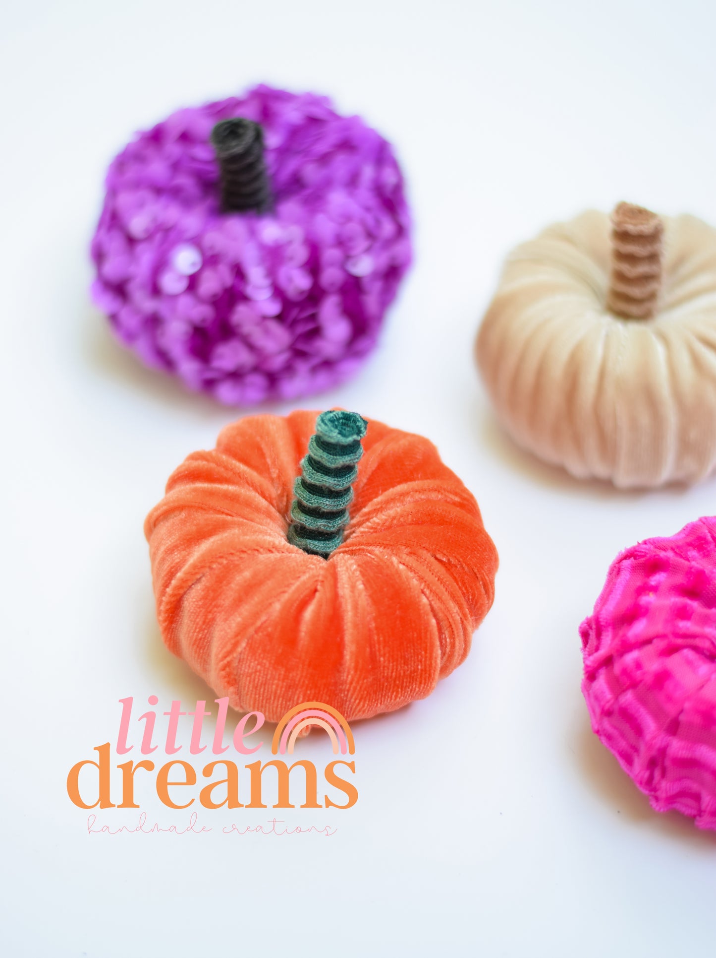 Velvet Pumpkin Clips and Headbands