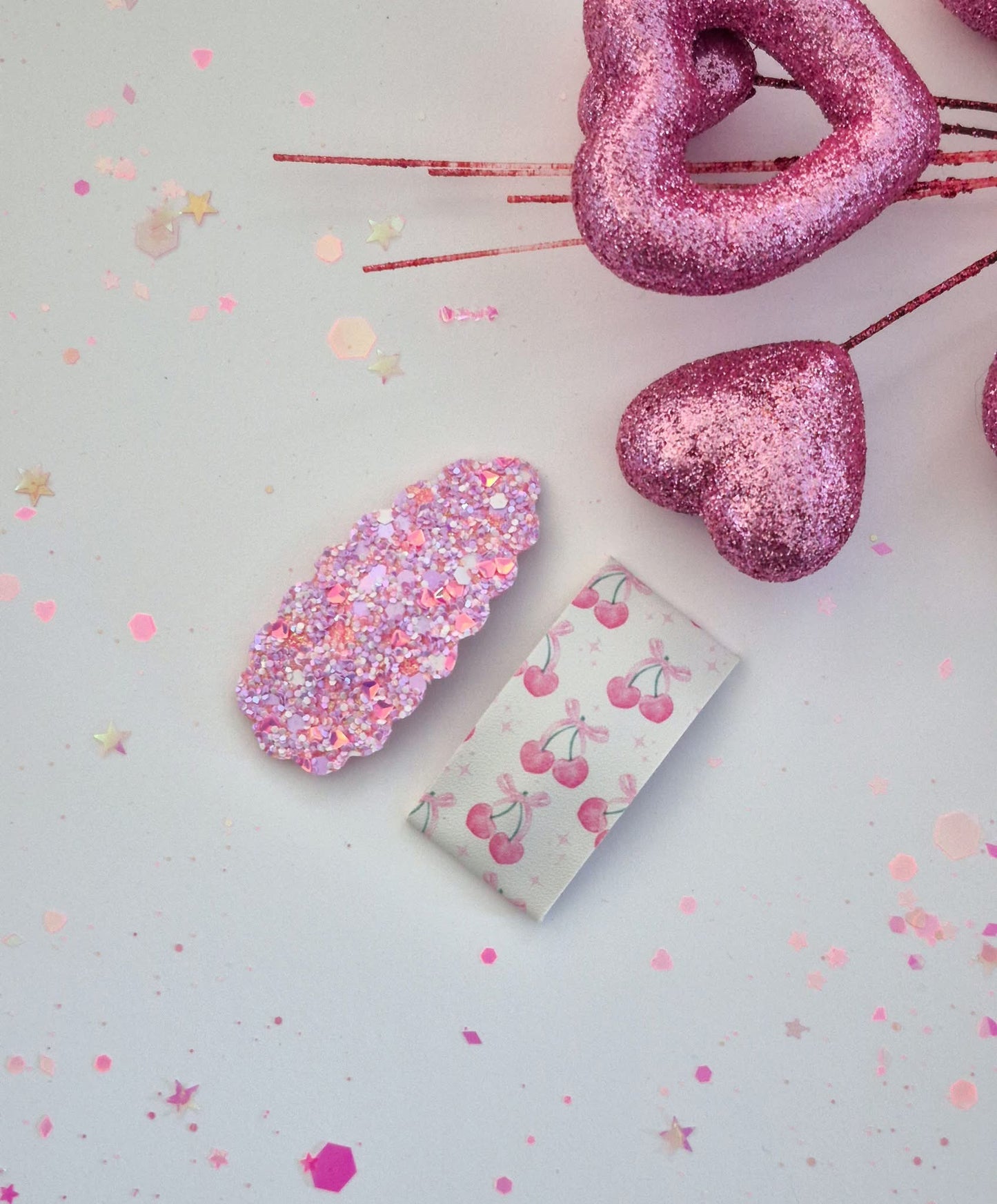 Pink Cherry Snap Clips Set - 2 pack