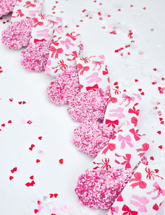 Valentine’s Bows Snap Clips Set - 2 pack