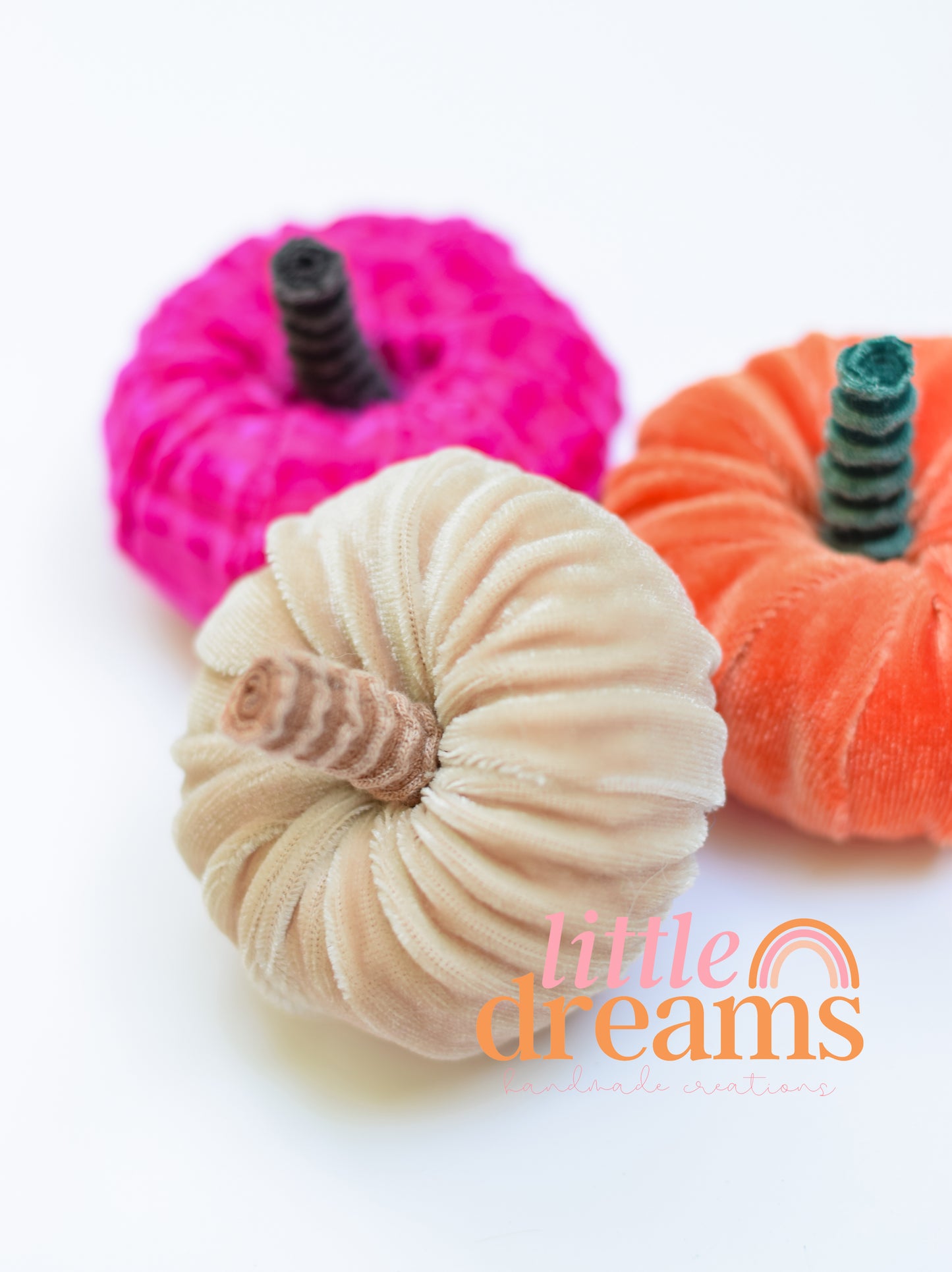 Velvet Pumpkin Clips and Headbands