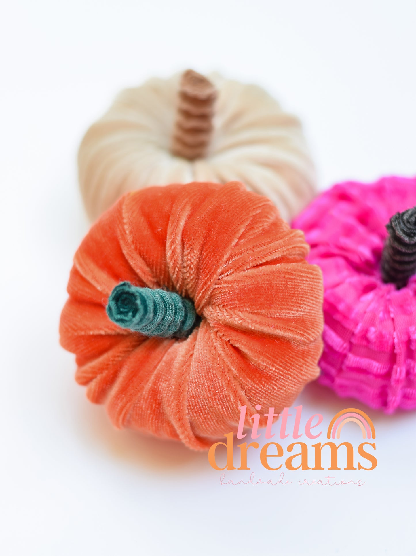 Velvet Pumpkin Clips and Headbands