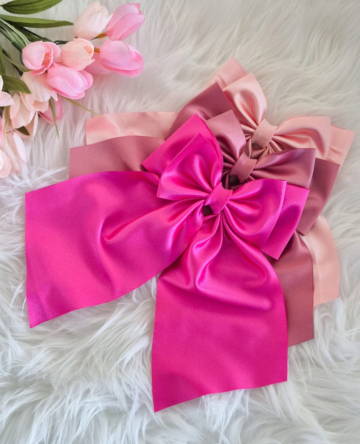 Satin Coquette Bows - Pink Tones