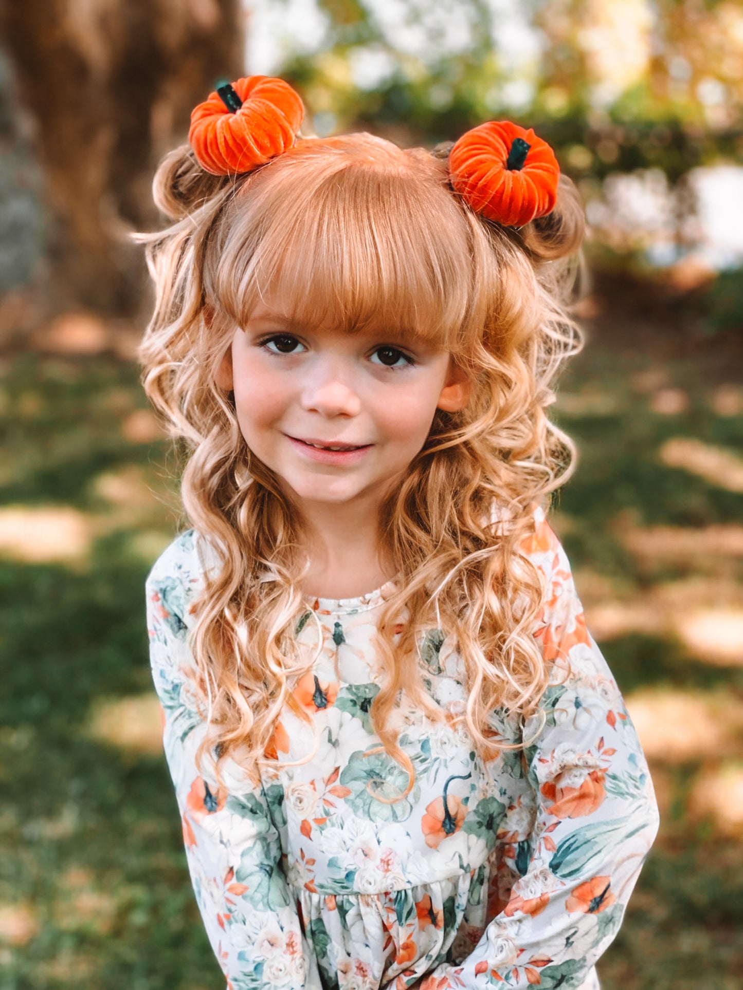 Velvet Pumpkin Clips and Headbands