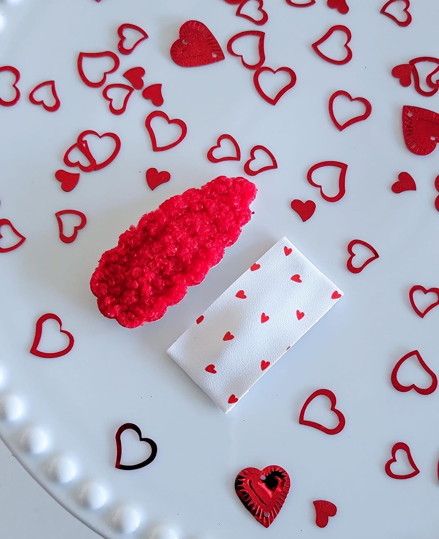 Dainty Red Hearts Snap Clips Set - 2 pack