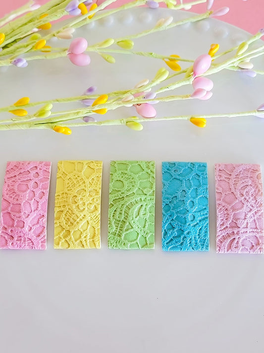 Floral Embossed Lace Snap Clips Set - 5 pack