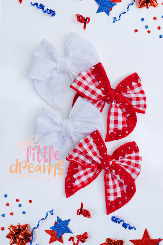 Lace Trimmed Fable Bows