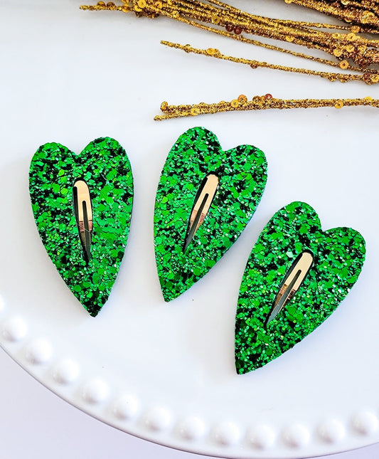 Heart Snap Clip - Classic Green