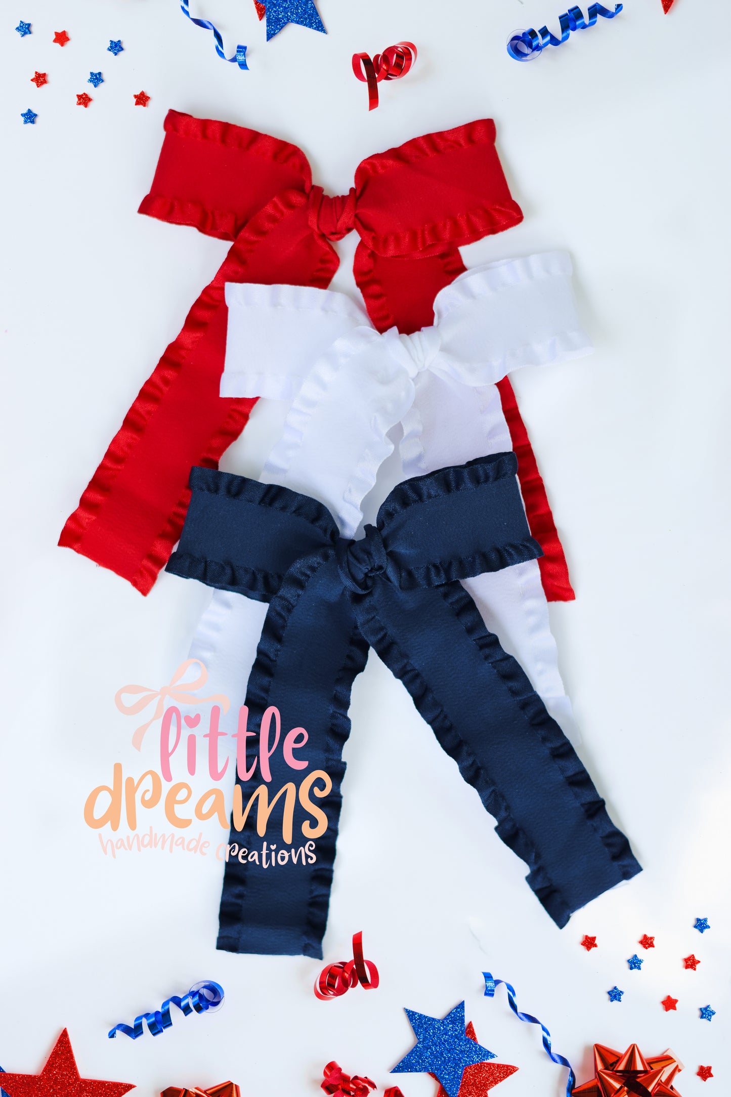 Ruffled Long Ribbon Bow