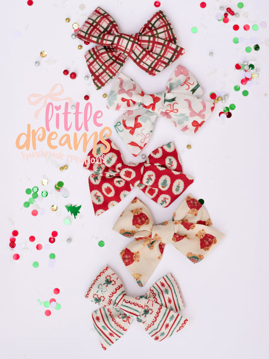 Christmas Cotton Schoolgirl Bows