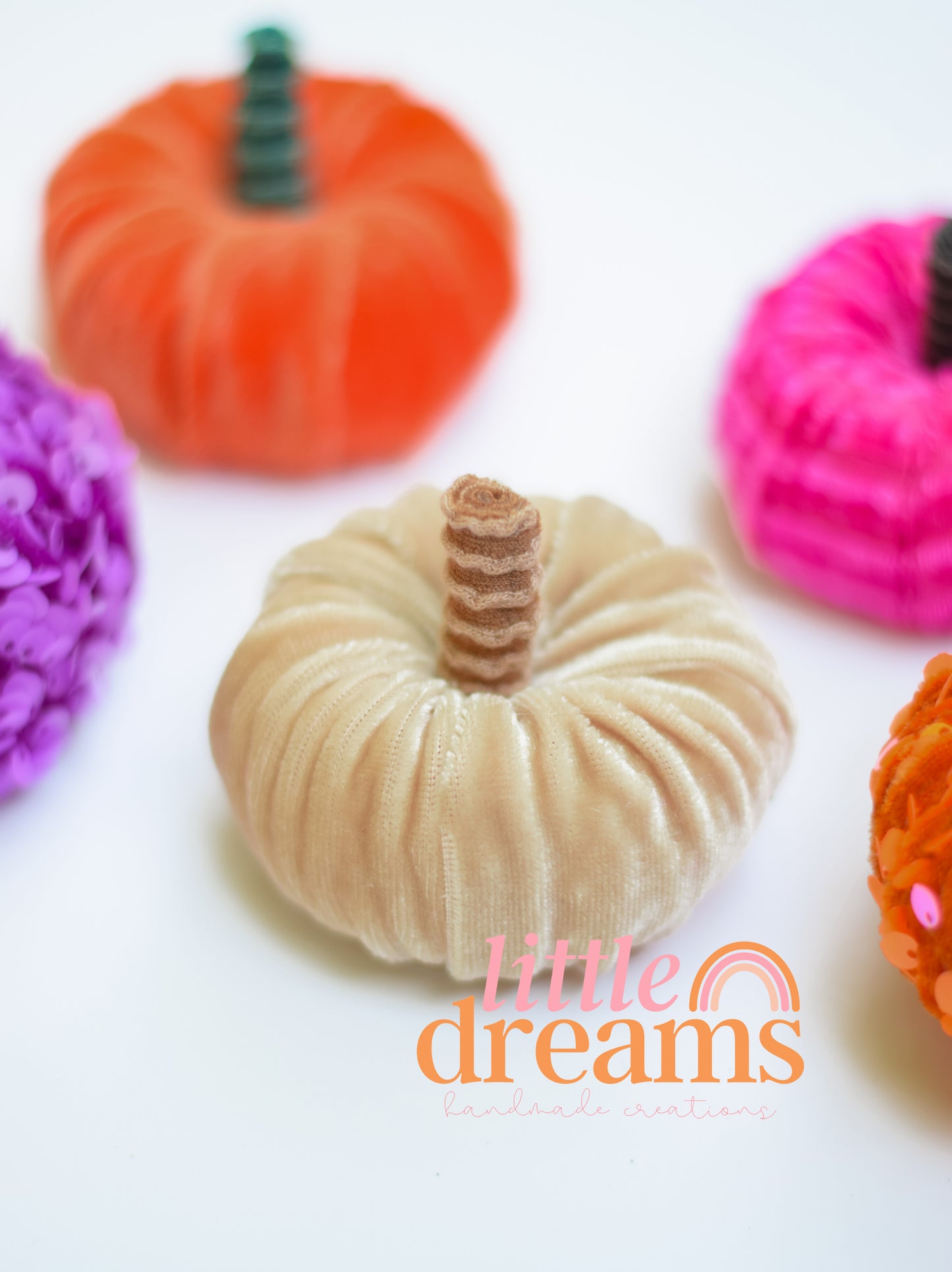 Velvet Pumpkin Clips and Headbands