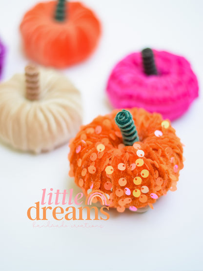 Sequins Pumpkin Clips and Headbands