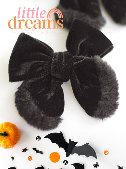 Black Fur Bows