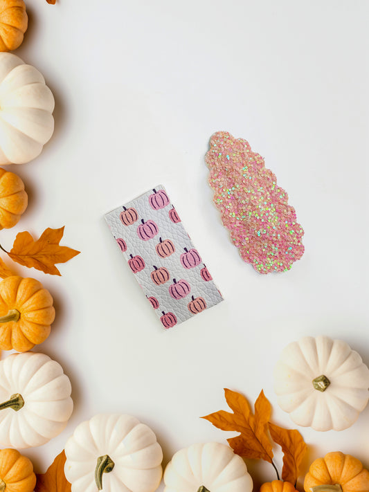 Pink Pumpkins Snap Clips Set - 2 pack