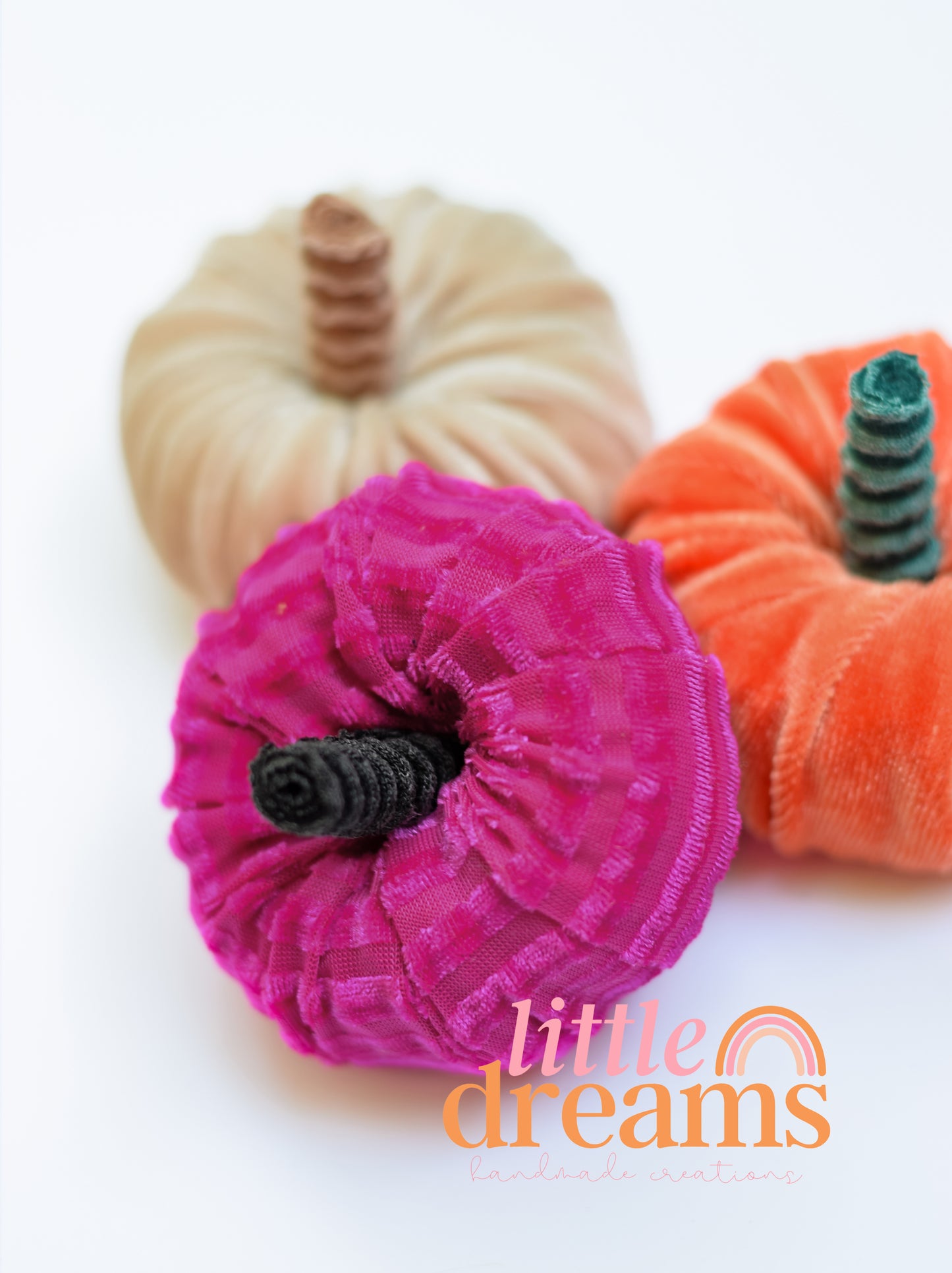 Velvet Pumpkin Clips and Headbands