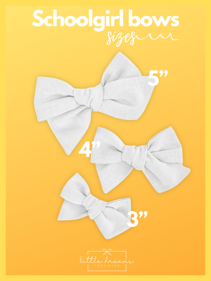 Dainty Snow Linen Schoolgirl Bow