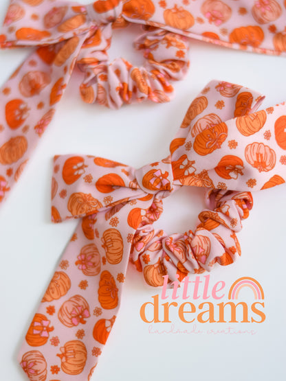 Coquette Pumpkins Bow Scrunchie