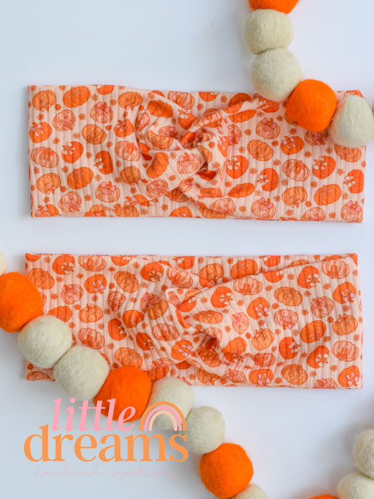 Coquette Pumpkins Twisted Head Wraps - Adult