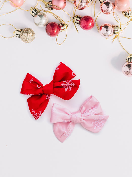 Medium Snowflake Christmas Schoolgirl Bows