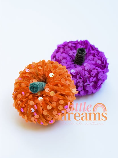 Sequins Pumpkin Clips and Headbands