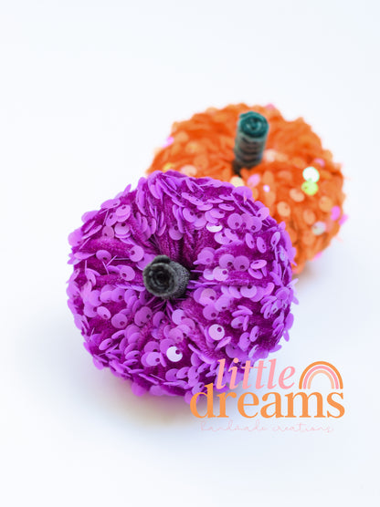 Sequins Pumpkin Clips and Headbands