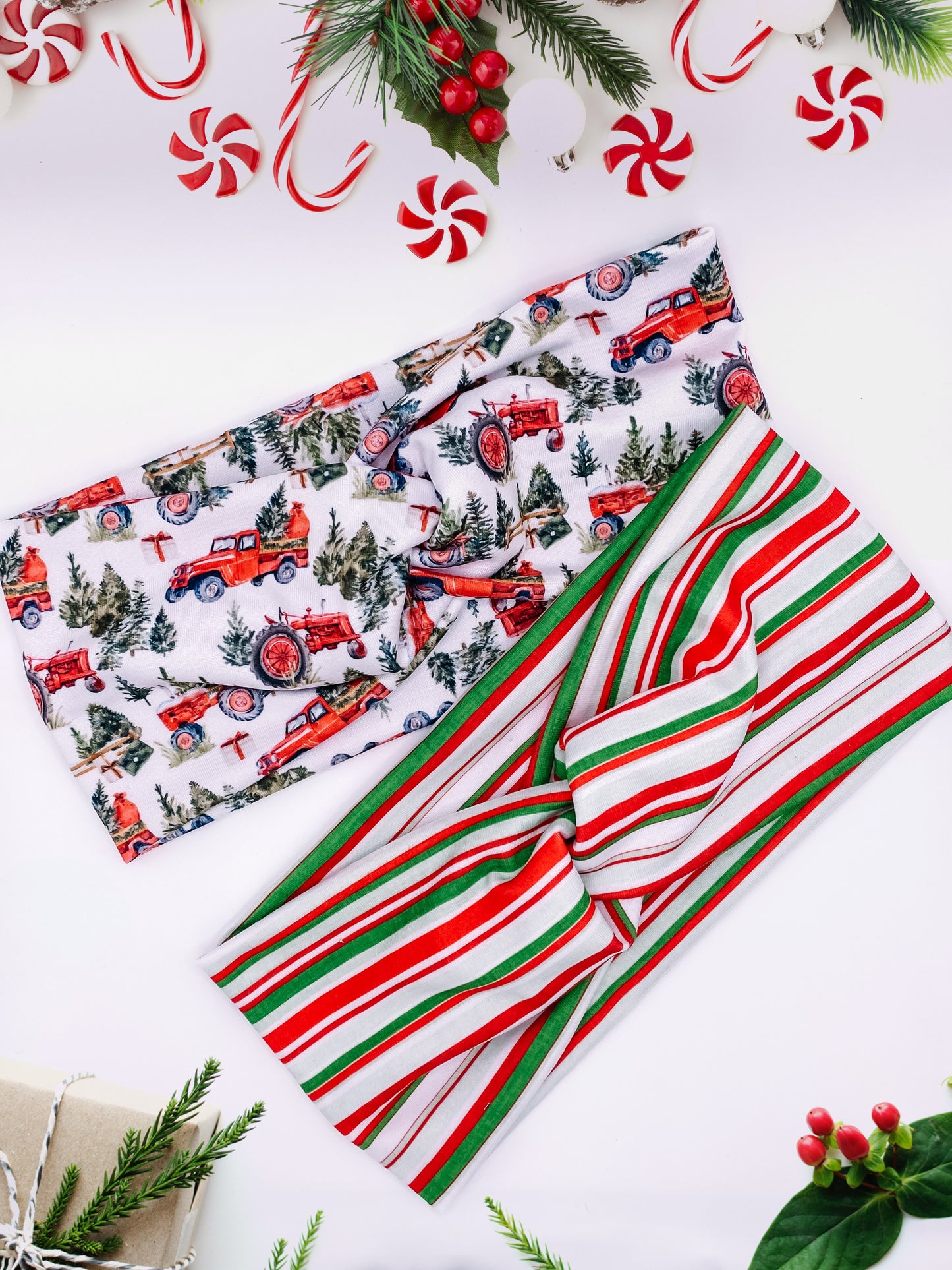 Holly Jolly Twisted Head Wraps - Adult