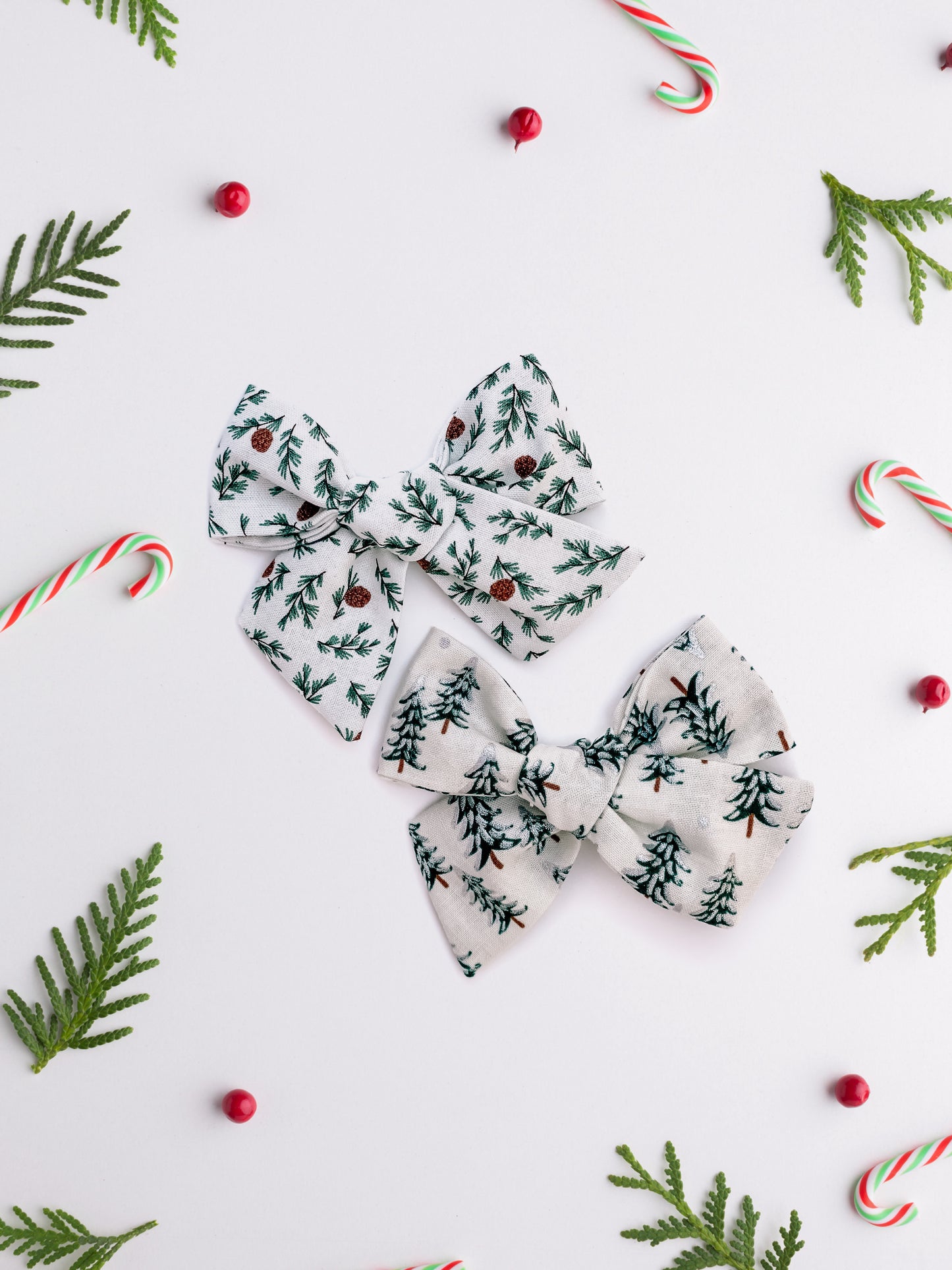 Evergreen Christmas Cotton Schoolgirl Bows