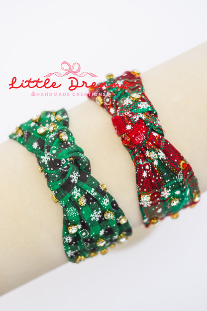 Christmas Rhinestones Knotted Headbands