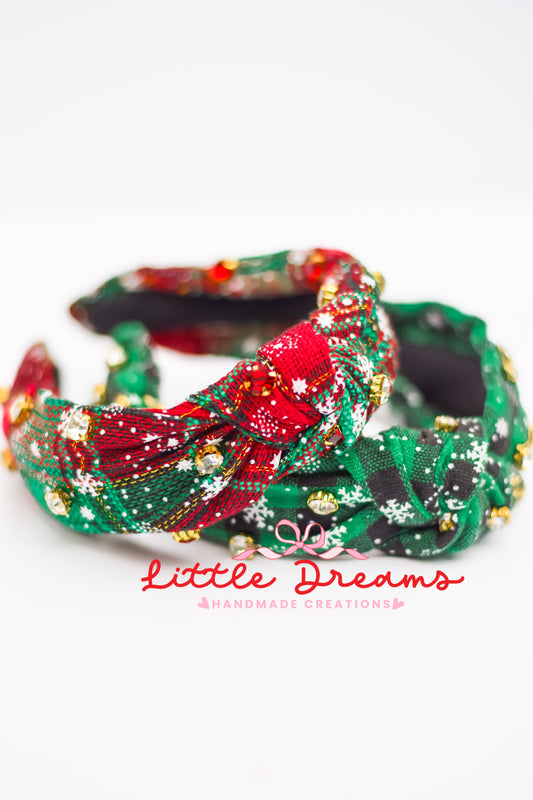 Christmas Rhinestones Knotted Headbands