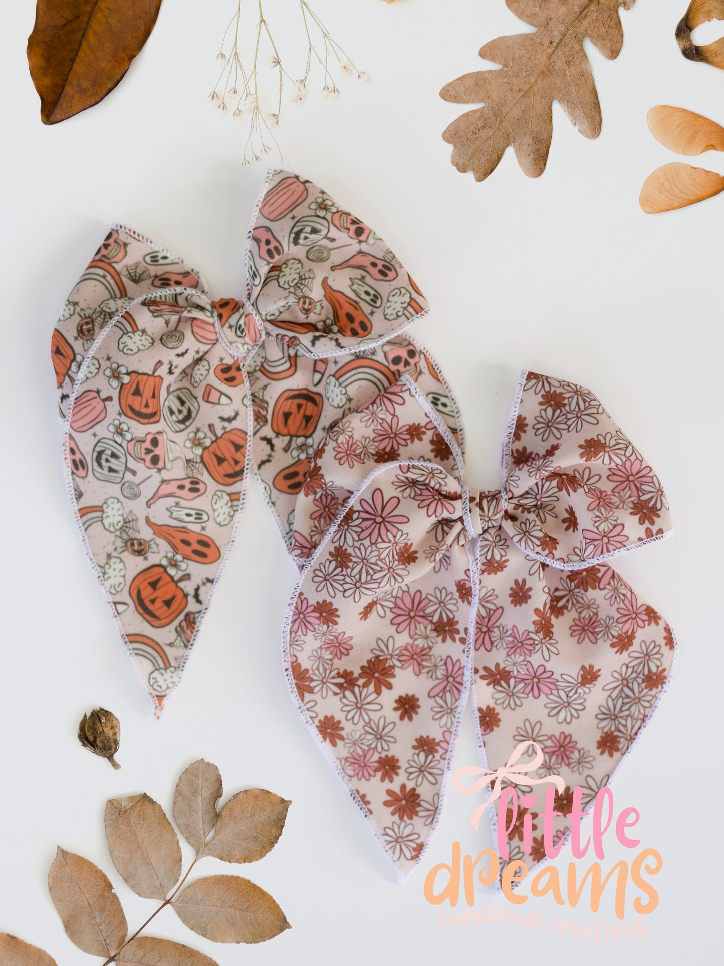 Medium Fall and Halloween Crepe Fable Bows