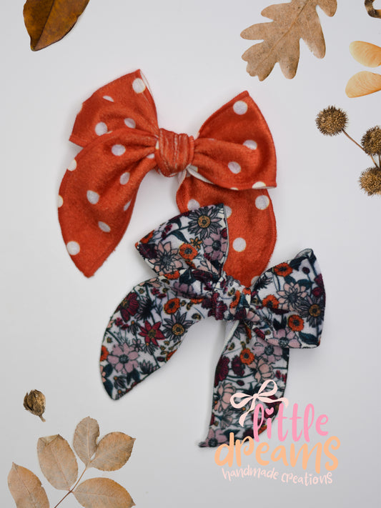 Small Velvet Fall Fable Bows