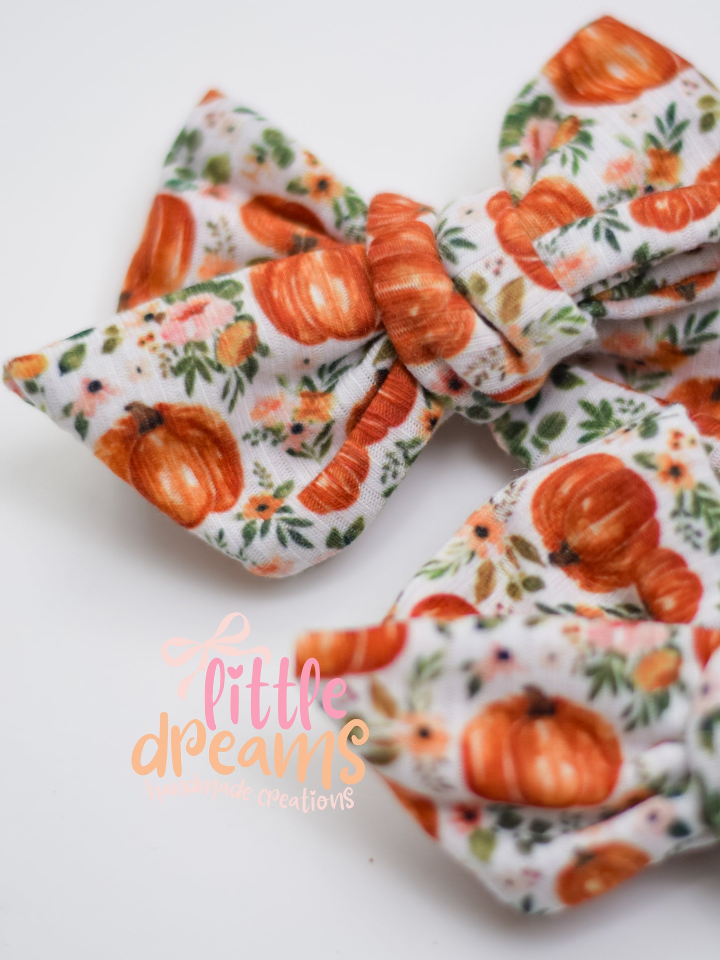 Fall Pumpkins Schoolgirl Bow