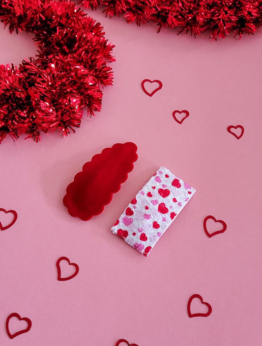 Scattered Hearts Snap Clips Set - 2 pack