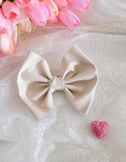 Leatherette Bows - Black, Cream, Mauve, Red