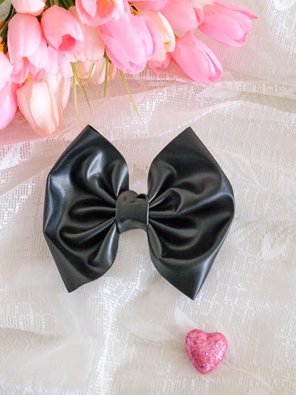 Leatherette Bows - Black, Cream, Mauve, Red