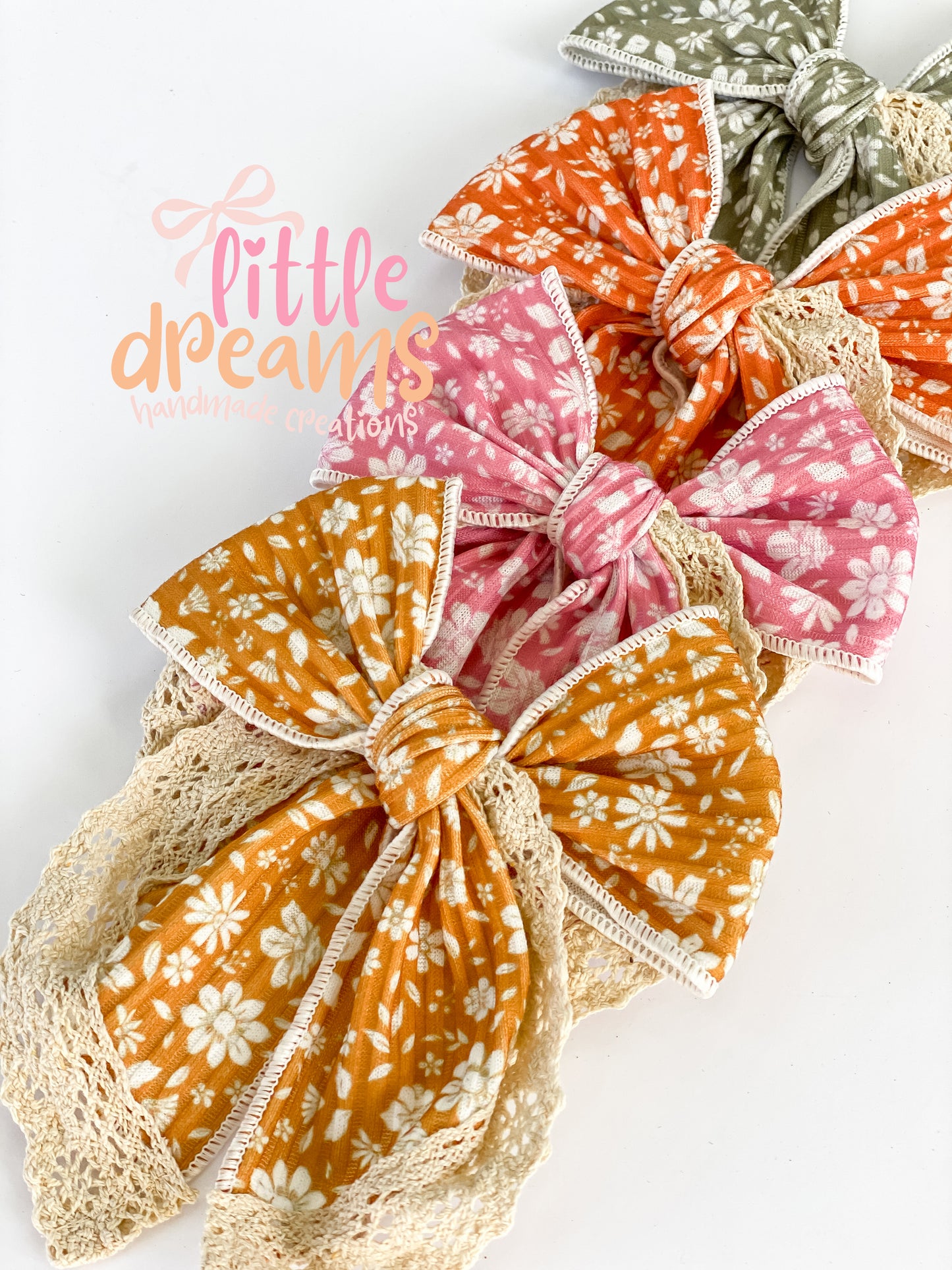 Autumn Lace Trimmed Fable Bows