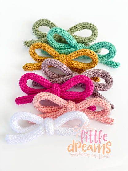 Knit Hand-Tied Bows