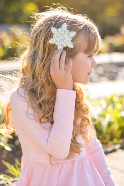 Icy Blue Snowflake Hair Clip