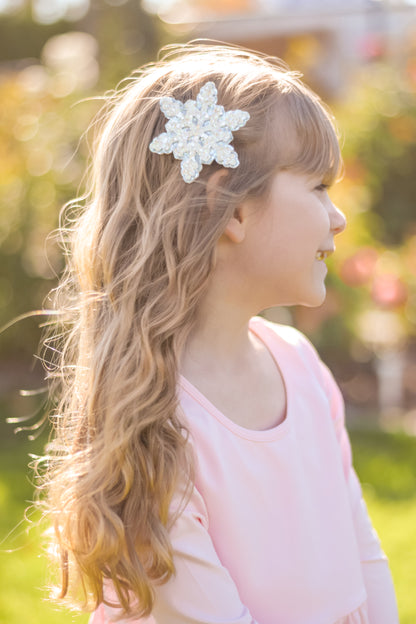 Icy Blue Snowflake Hair Clip