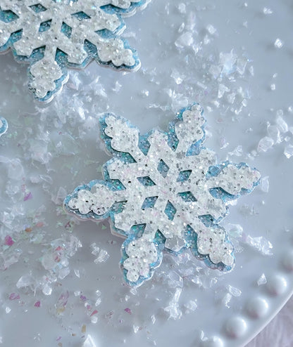 Icy Blue Snowflake Hair Clip