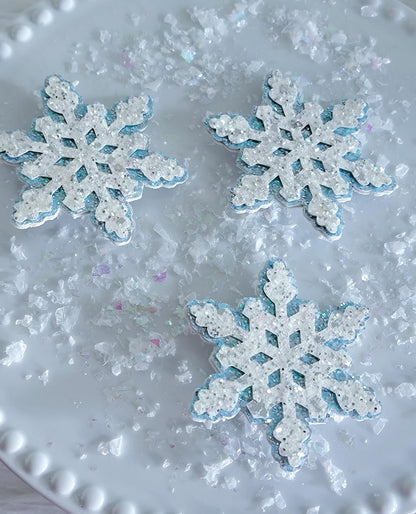 Icy Blue Snowflake Hair Clip