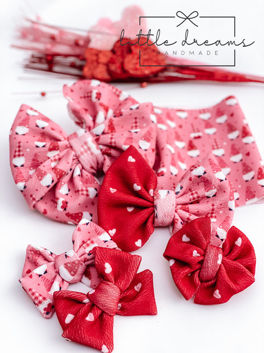 Valentines Regular and Messy Bows and Head Wraps