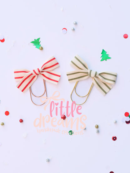 Holiday Cheer Ribbon Bow Bookmarks