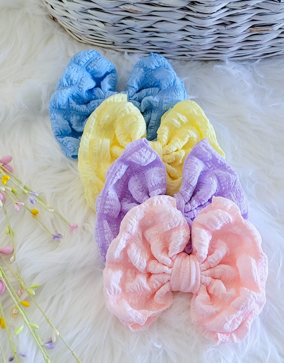 Fluffy Popcorn Bows - Yellow, Baby Pink, Lavender and Baby Blue