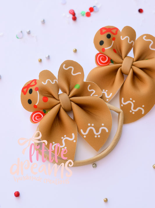 Gingerbread Man Bow