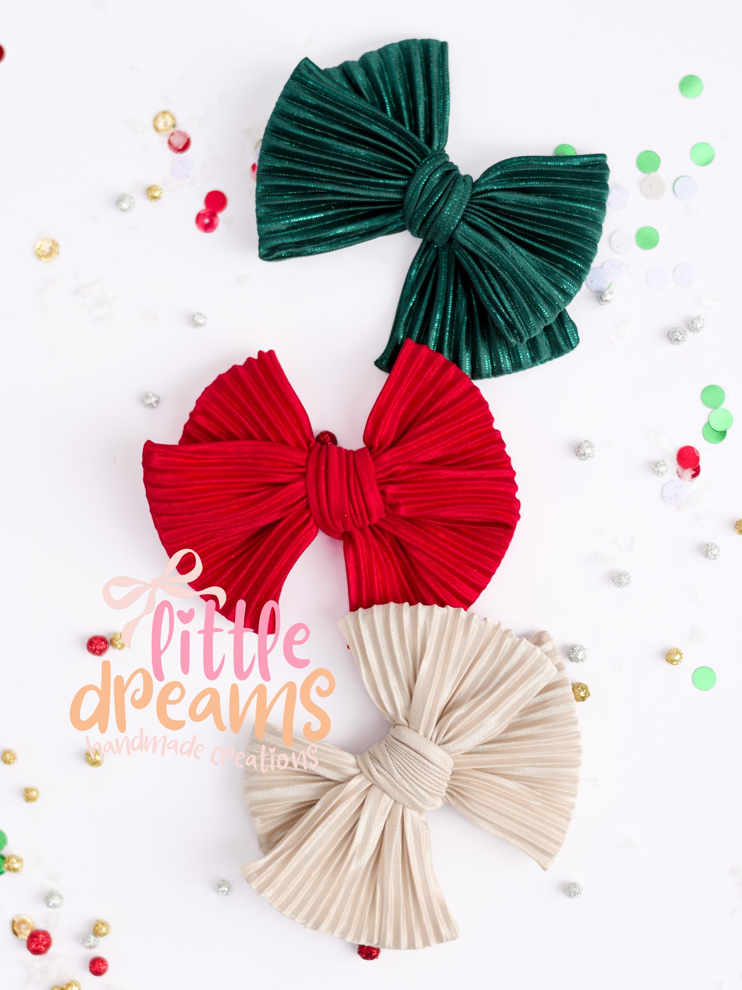 Christmas Pleated Schoolgirl Bows