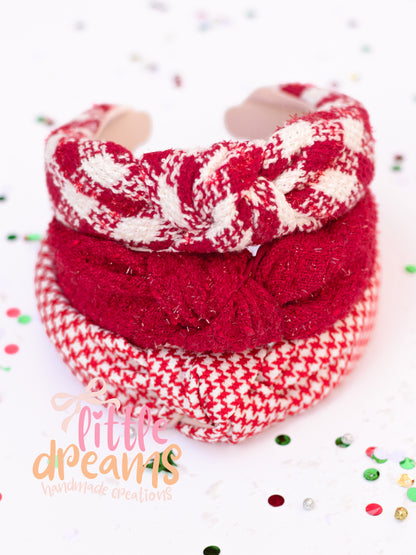 Christmas Tweed Knotted Headbands